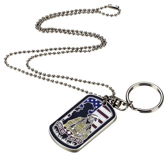 Harley-Davidson® Firefighter First In Last Out Dog Tag Necklace