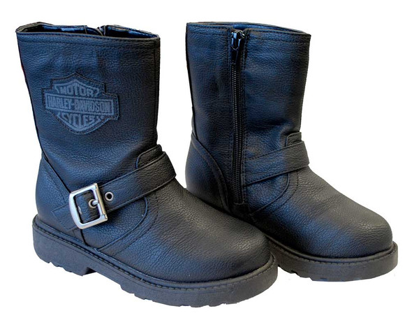 Harley-Davidson Boy's Pleather Biker Boot, Side Buckle, Black 4275064/4285064 - Wisconsin Harley-Davidson