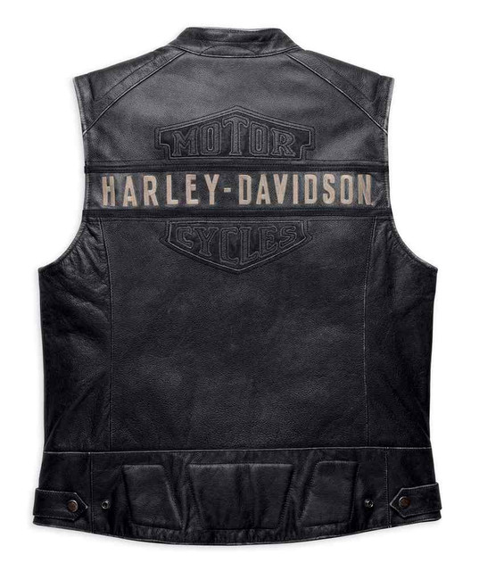 Harley-Davidson® Men's Embroidered Passing Link Leather Vest