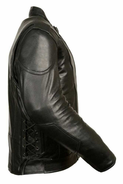 Leather King Men's Side Lace Vented Scooter Jacket SH1010