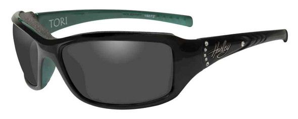 Harley-Davidson Women's Tori Gasket Sunglasses, Black/Green Stones Frame HATOR01 - Wisconsin Harley-Davidson