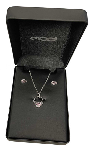 Harley-Davidson® Womens Winged Heart Necklace & Earrings Gift Set