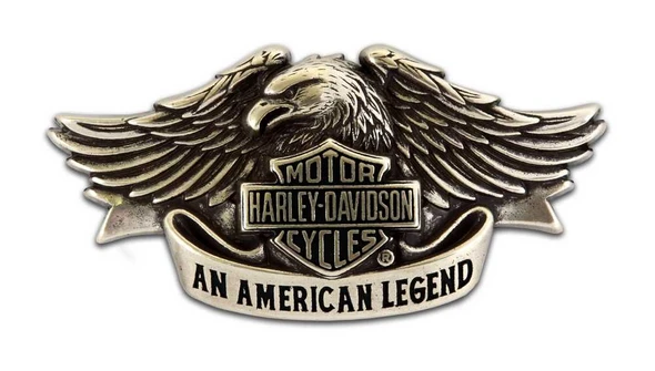 Harley-Davidson Mens Belt Buckle Brushed Chrome American Legend HDMBU10082 - Wisconsin Harley-Davidson