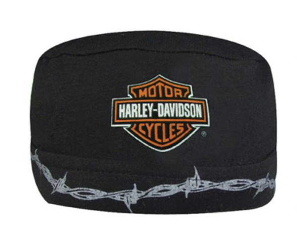 Harley-Davidson Barbed Wire Bar & Shield Skull Cap Black SK60230 - Wisconsin Harley-Davidson