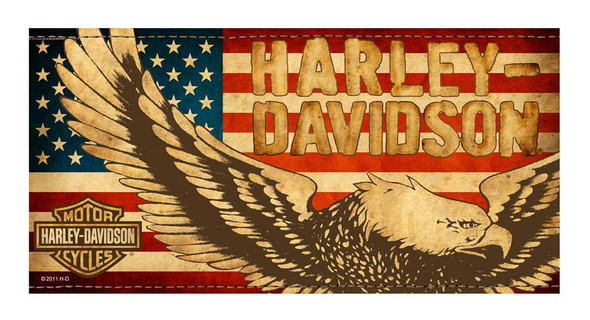 Harley-Davidson Beach Towel, Vintage Patriotic Eagle Flag, 30 x 60 inch, 11671 - Wisconsin Harley-Davidson