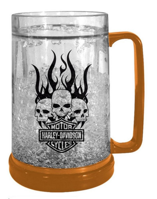 Harley-Davidson Refreezable Gel Mug, Mean Muggin' Skull Mug, Clear FM80338 - Wisconsin Harley-Davidson