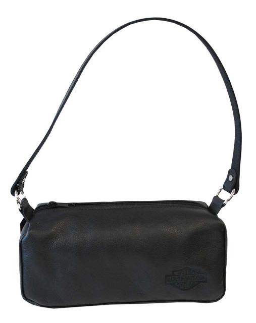 Harley-Davidson Women's Embroidered Bar & Shield Soft Shoulder Bag Black HD50-B - Wisconsin Harley-Davidson