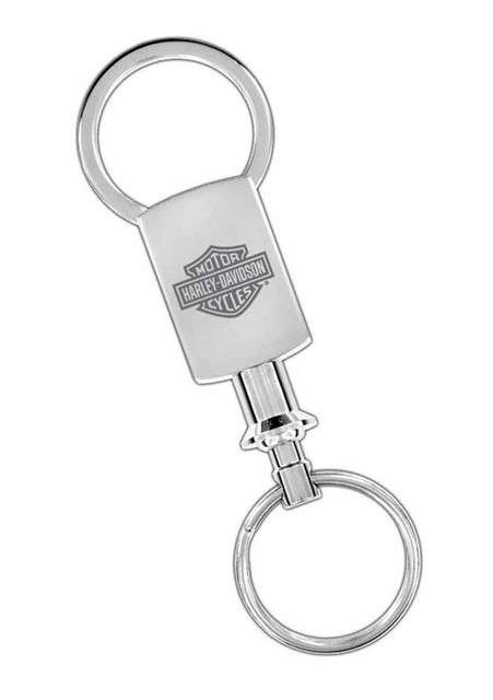 Harley-Davidson Engraved Bar & Shield Pull-A-Part Valet Key Chain Silver HDKPT14 - Wisconsin Harley-Davidson