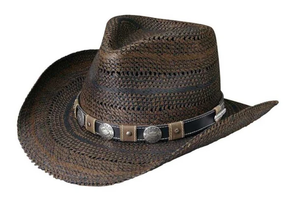 Harley-Davidson Men's Bar & Shield Patterned Toyo Straw Hat Brown HD-753 - Wisconsin Harley-Davidson
