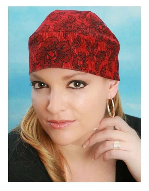 That's A Wrap Women's Red Lace Head Wrap, Beautiful Lace Design HW2212 - Wisconsin Harley-Davidson