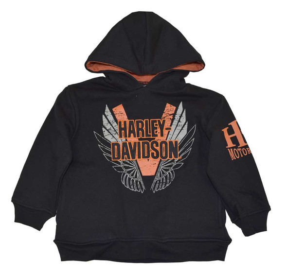 Harley-Davidson Little Boys' H-D Pullover Fleece Sweatshirt, Black 4281382 - Wisconsin Harley-Davidson