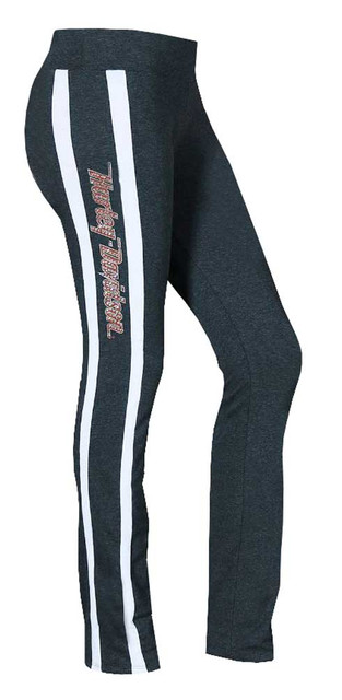 Harley-Davidson Women's Activewear Sweatpants, Rhinestone H-D, Gray HDB-201G - Wisconsin Harley-Davidson