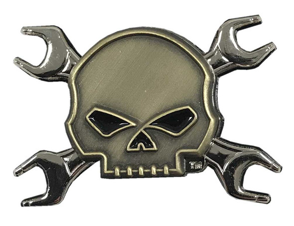 Harley-Davidson Willie G Skull Wrench Crossbones Logo Pin, 1.75 x 1.25 in 181125 - Wisconsin Harley-Davidson