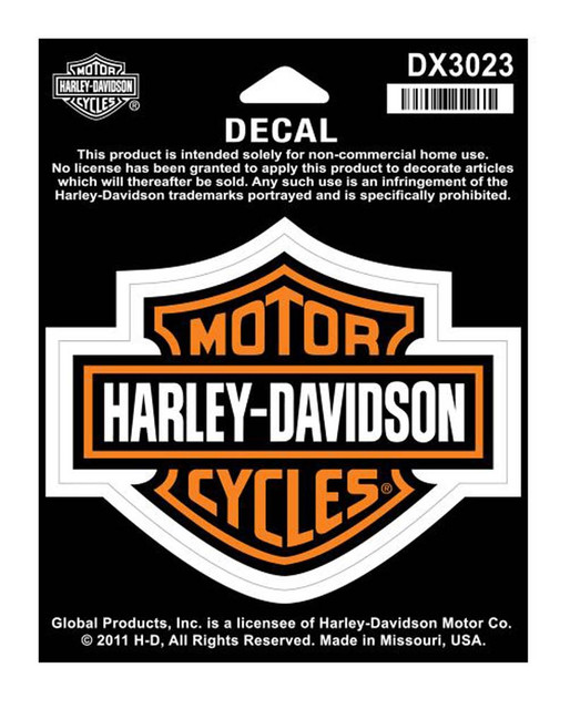 Harley-Davidson Bar & Shield Medium Decal, 3-15/16'' W x 3-1/8'' H DX3023 - Wisconsin Harley-Davidson