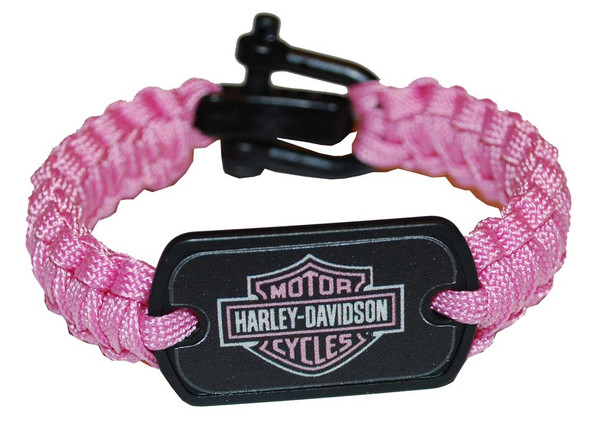 Harley-Davidson Light Duty Survival Bracelet Nylon Pink 6'' 201106669 - Wisconsin Harley-Davidson
