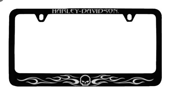 Harley-Davidson Flames Willie G. Skull License Plate Frame Black HDLFZK184 - Wisconsin Harley-Davidson