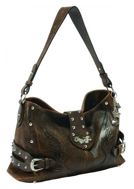Harley-Davidson® Womens Berlin Shopper Purse, Orange Crush Leather