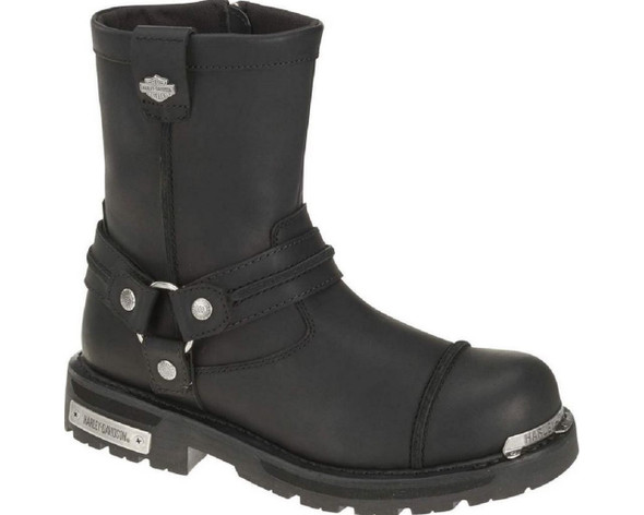 Harley-Davidson Men's Fletcher Black Leather Motorcycle Harness Boots. D96073 - Wisconsin Harley-Davidson