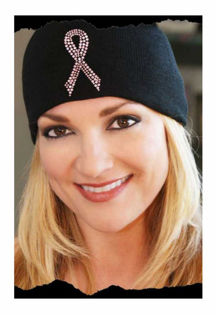 That's A Wrap Women's Beanie, Pink Breast Cancer Ribbon Cap, Black B2628-BLACK - Wisconsin Harley-Davidson