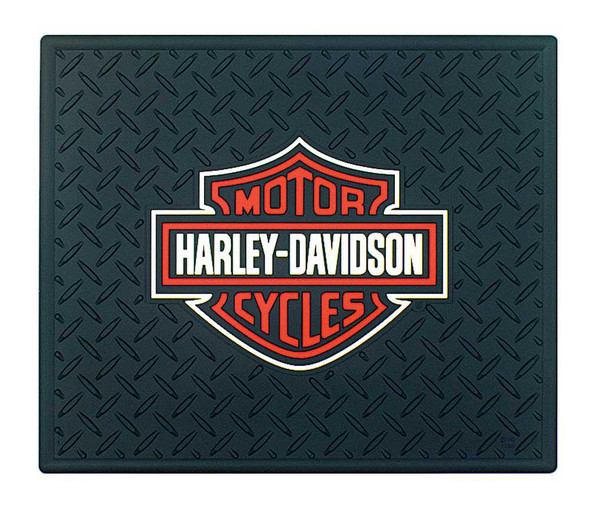 Harley-Davidson 14 x 17 Orange & White Bar & Shield Utility Mat P1002 - Wisconsin Harley-Davidson