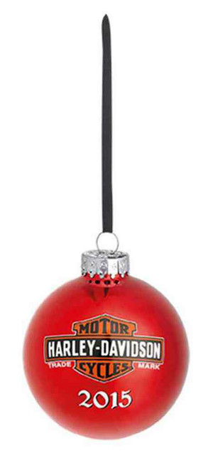 Harley-Davidson 2015 Handpainted Bike Glass Ball Ornament, 3'' Red. 96845-16V - Wisconsin Harley-Davidson