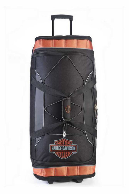 Harley Davidson 32 Inch XL Super Organized Duffel Wheeled Bag 99632 RUST BLK