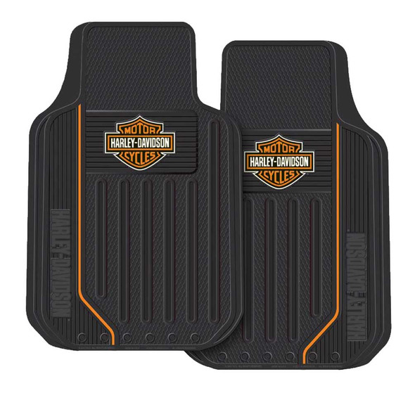 Harley-Davidson Elite Floor Mats, Bar & Shield Universal-Fit Front 1467 Set of 2 - Wisconsin Harley-Davidson
