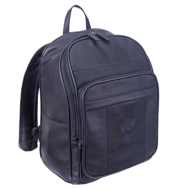 Harley-Davidson Leather Backpack, Eagle Bar & Shield, Large Deluxe, Black 99677 - Wisconsin Harley-Davidson