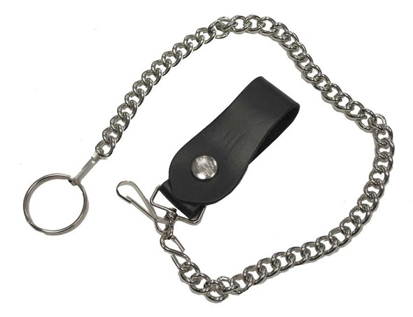 Harley-Davidson Men's 18 inch Biker Wallet Chain, Black Leather Strap K18H - Wisconsin Harley-Davidson