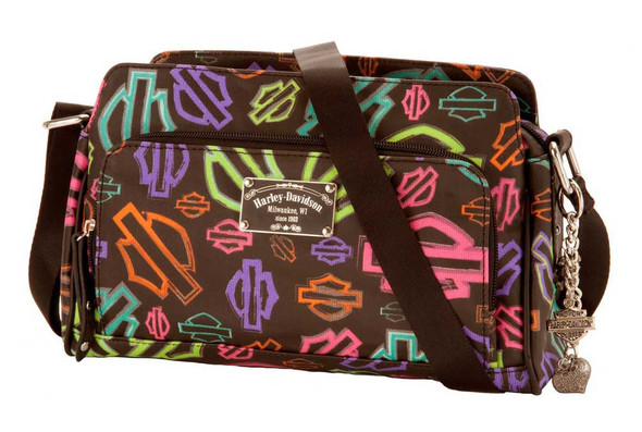 Harley-Davidson Women's Organizer Purse, Candy Coated Bar & Shield CN6674S-MLT - Wisconsin Harley-Davidson