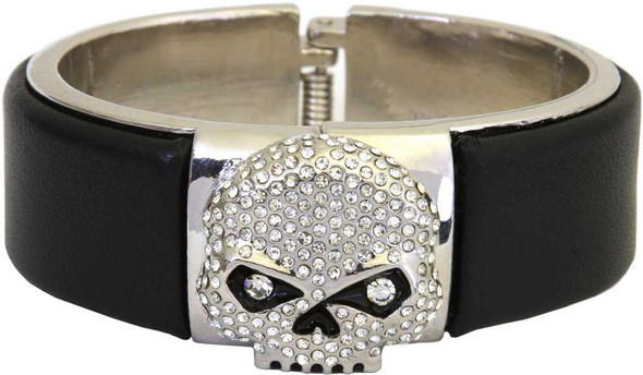 Harley-Davidson Women's Back Off Studded Willie G. Skull Bracelet HDWBR10236 - Wisconsin Harley-Davidson