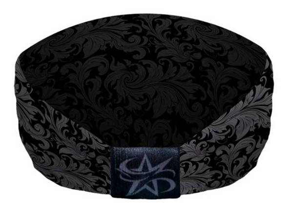 That's A Wrap Women's Skull & Scroll Black/Orange Knotty Band Head