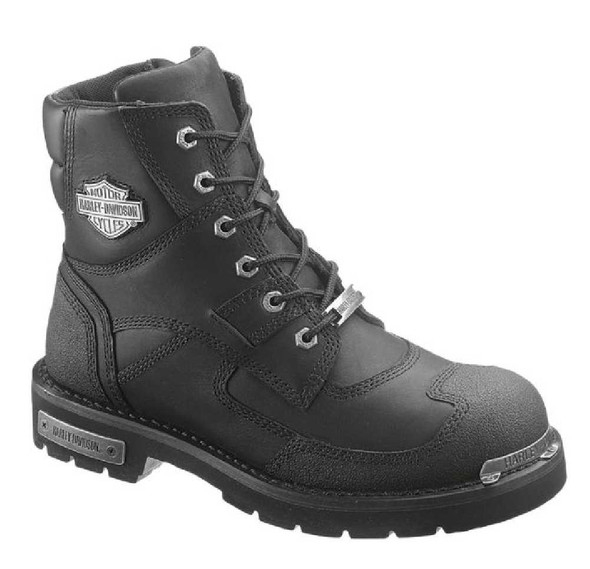 Harley-Davidson Men's Zak Black Leather Boots, 6-Inch Shaft, D96028 - Wisconsin Harley-Davidson