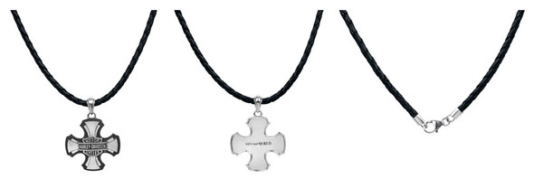 Harley-Davidson® Mens Necklace, Cross Bar & Shield, Sterling