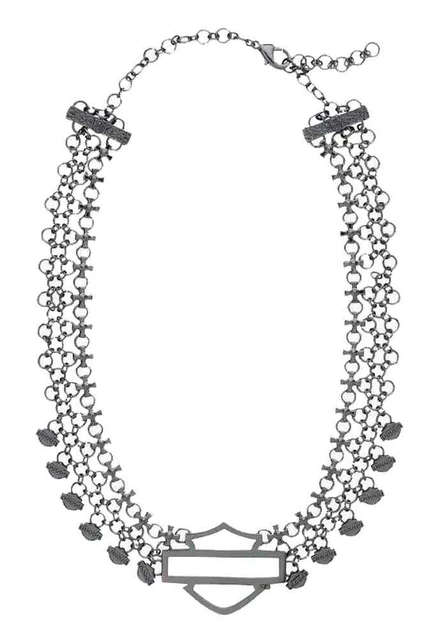 Harley-Davidson Women's Multi-Chain B&S Charm Necklace, Silvers. 97779-16VW - Wisconsin Harley-Davidson