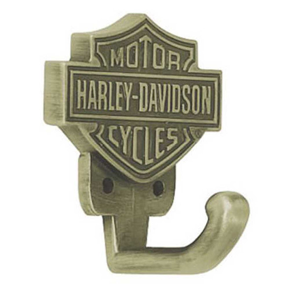 Harley-Davidson Bar & Shield Hook, Antique Brass HDL-10106 - Wisconsin Harley-Davidson