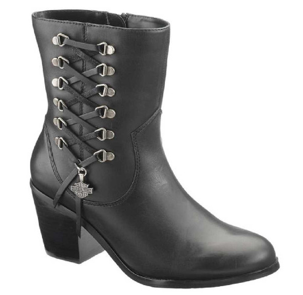 Harley-Davidson Women's Alanis Black 5.5-Inch Boots, 2.75 Heel Side Lace D84439 - Wisconsin Harley-Davidson