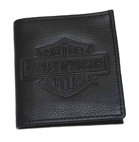 Harley-Davidson Mens Bar & Shield Billfold Large Credit Card Wallet Black FB332H - Wisconsin Harley-Davidson