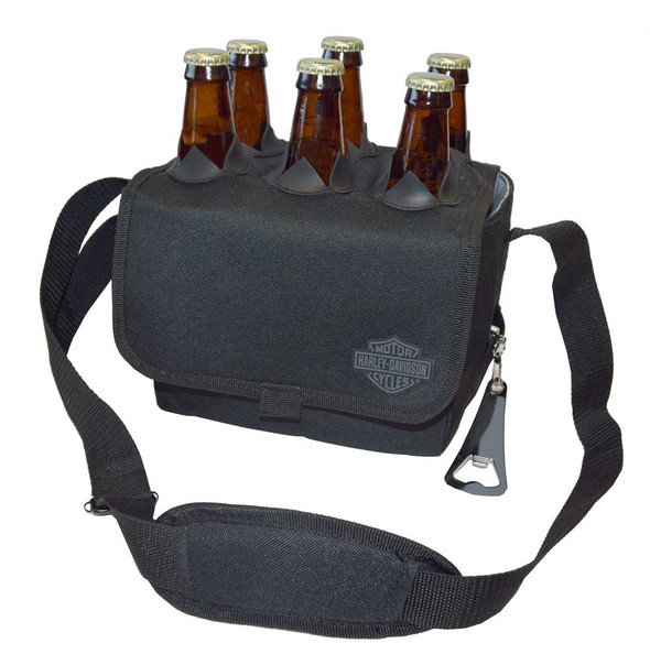 Harley-Davidson Six Porter Beverage Cooler, Bar & Shield Logo, Black 595-00 - Wisconsin Harley-Davidson
