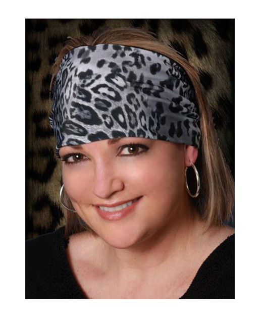 That's A Wrap Women's White Leopard Pattern Knotty Band, Gray KB3317 - Wisconsin Harley-Davidson