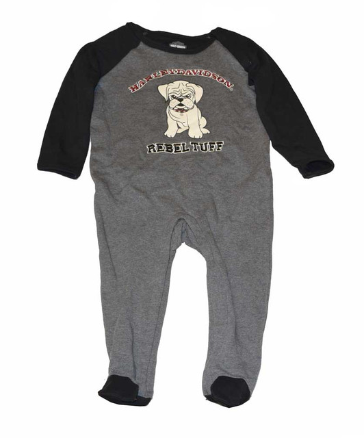 Harley-Davidson Baby Boys' Footie Fleece Coverall, Little Rebel, Gray 4363126 - Wisconsin Harley-Davidson