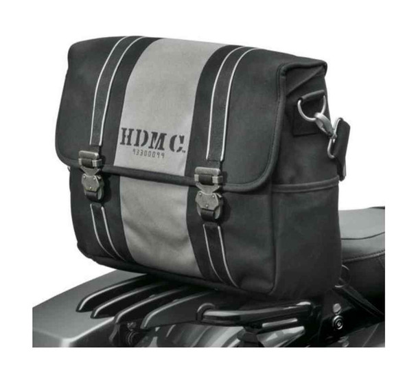 Harley-Davidson HDMC Messenger Bag, Water-Resistant, Black/Silver 93300099 - Wisconsin Harley-Davidson