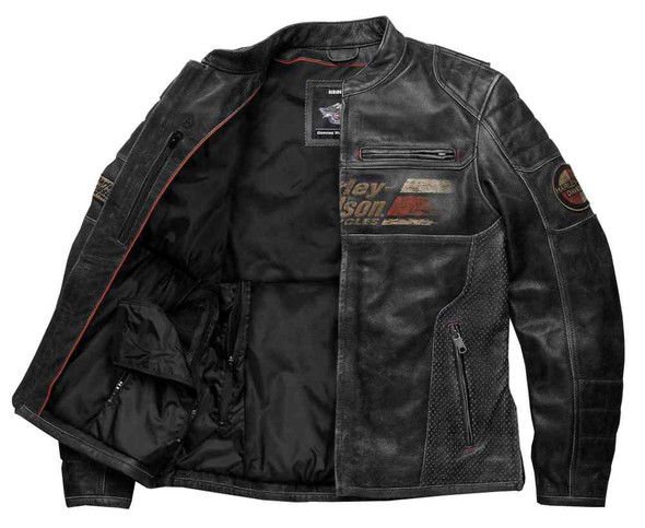 HuyenTrinh  Harley-Davidson ライダース Harley-Davidson® Men's Astor Patches Distressed Leather Jacket