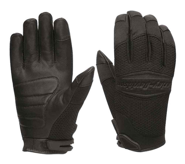 Harley-Davidson Men's Auxiliary Mesh Full-Finger Gloves, Black 97355-16VM - Wisconsin Harley-Davidson
