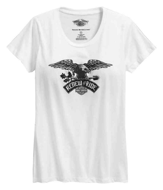 Harley-Davidson Women's Renew The Ride Crew-Neck T-Shirt, White 96396-16VW - Wisconsin Harley-Davidson