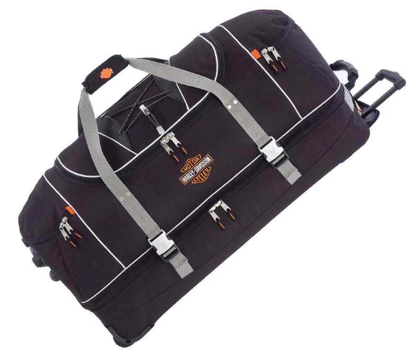 Harley-Davidson 35 Inch Over Under Sections Wheeled Duffel Bag, Black 99635 - Wisconsin Harley-Davidson