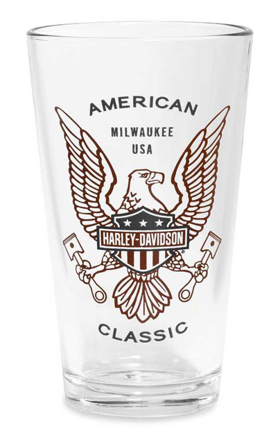 Harley-Davidson American Classic Decal Icon Pint Glass, 16 oz. 96886-16V - Wisconsin Harley-Davidson