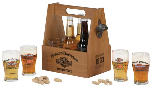 Harley-Davidson Motorcycles Bar & Shield Wooden Crate Carrier Set HDL-18762 - Wisconsin Harley-Davidson