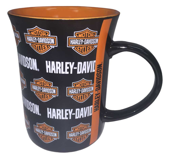 Harley-Davidson Line Up Bar & Shield Logos Coffee Mug, 15 oz. Black HD-LIN-1258 - Wisconsin Harley-Davidson