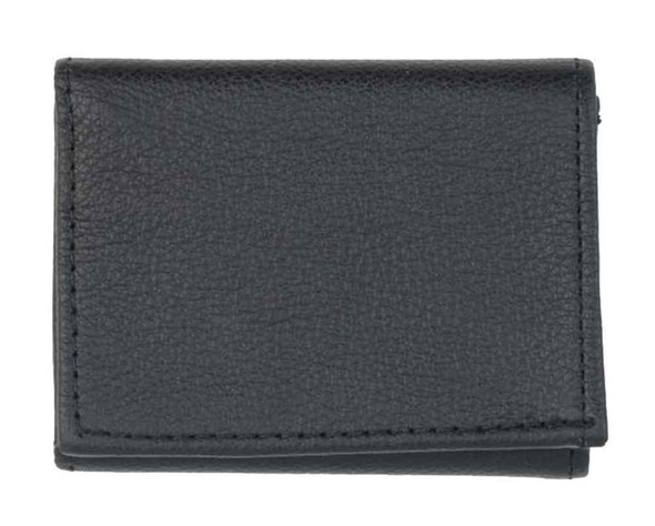Genuine Leather Men's Fine Tri-Fold Smooth & Soft Leather Wallet, Black FT803B - Wisconsin Harley-Davidson